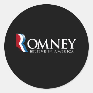 Sticker Rond Romney - Believe in America -
