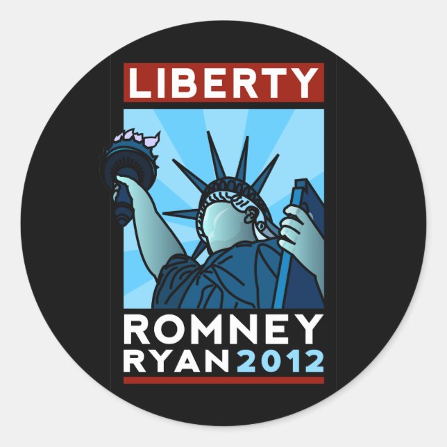 Sticker Rond Romney Ryan Liberty (Devant)