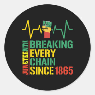 Sticker Rond Rompre chaque chaîne depuis 1865 Histoire des Noir