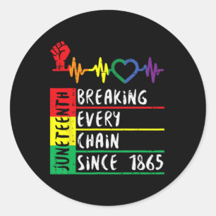Sticker Rond Rompre chaque chaîne depuis 1865 Junetdix Freedom