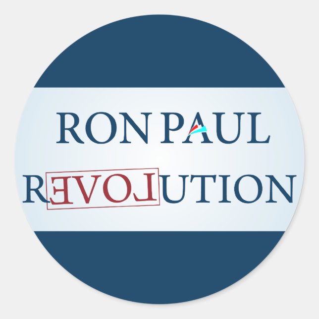 Sticker Rond Ron Paul (Devant)