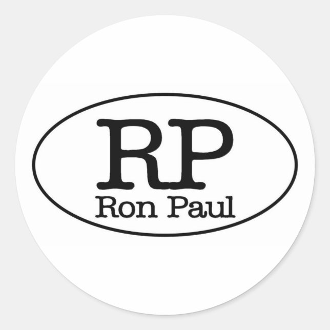 Sticker Rond ron paul (Devant)