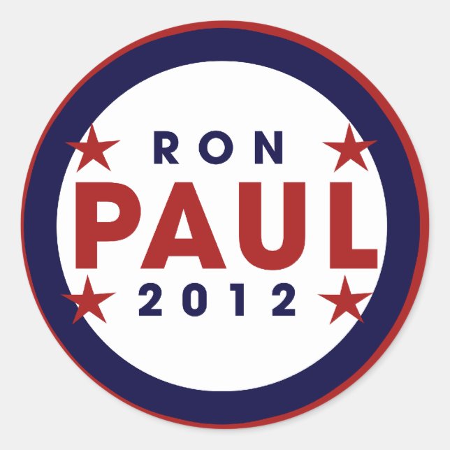 Sticker Rond Ron Paul 2012 (Devant)