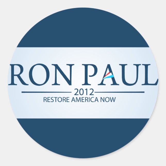 Sticker Rond Ron Paul, président (Devant)