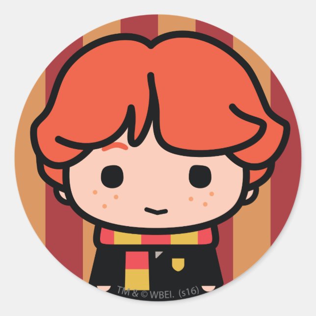 Sticker Rond Ron Weasley Cartoon Character Art (Devant)