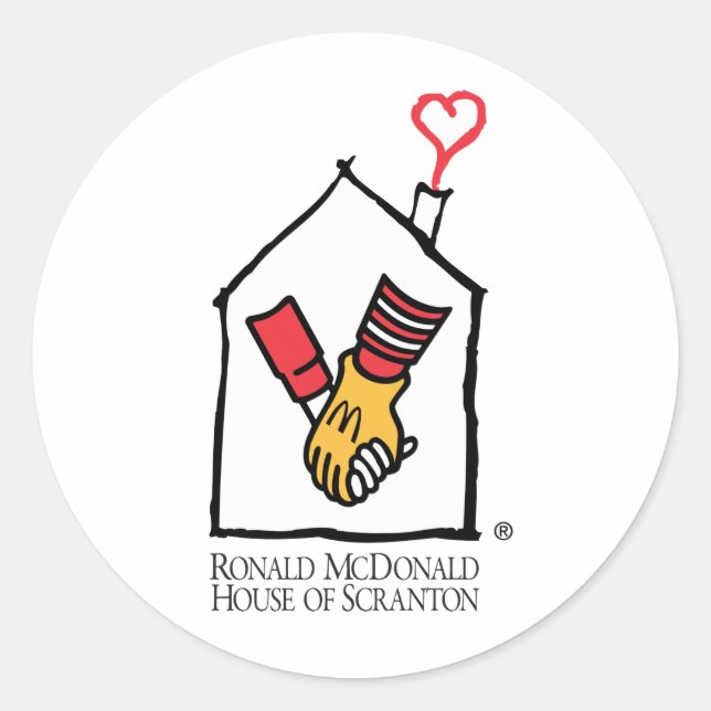 Sticker Rond Ronald McDonald Hands (Devant)