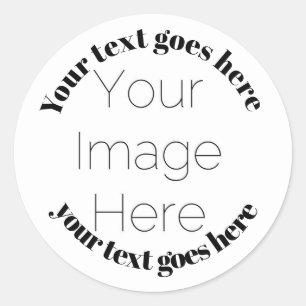 Sticker Rond Rond de fonction de fête avec photo et texte perso