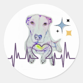 Sticker Rond ronde classique, art pour chien avec battement de