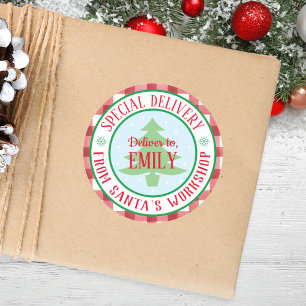 Sticker Rond Ronde livraison spéciale personnalisée Noël