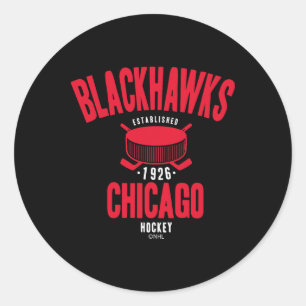 Sticker Rond Rondelle de hockey des Blackhawks de Chicago noire