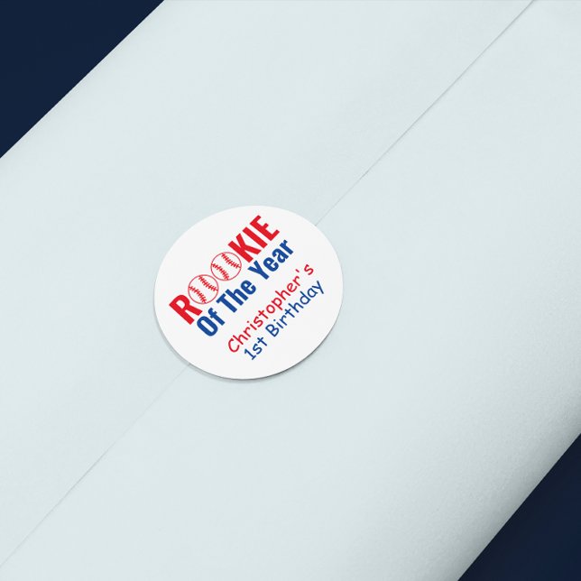 Sticker Rond Rookie Baseball 1er anniversaire (Créateur téléchargé)