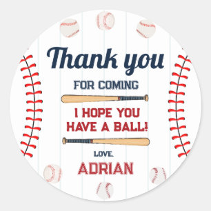 Sticker Rond Rookie de baseball de l'année anniversaire Favor