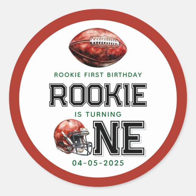 Sticker Rond Rookie de l'année 1er anniversaire de football gar (Devant)