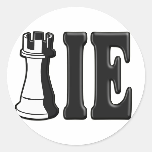 Sticker Rond ROOKIE (pièce d'échecs de rook + ie) (Devant)