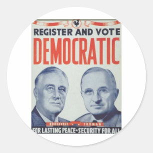 Sticker Rond Roosevelt 1940 - Truman