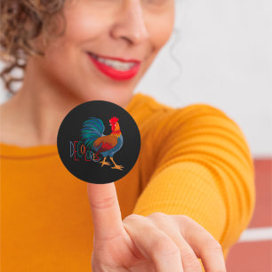 Sticker Rond Rooster coloré DeColores Cursillo