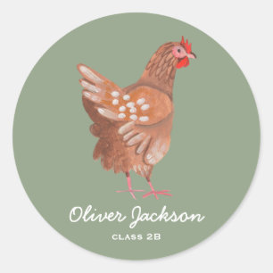 Sticker Rond Rooster rustique