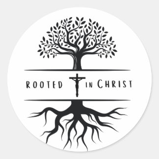 Sticker Rond Rooted in Christ