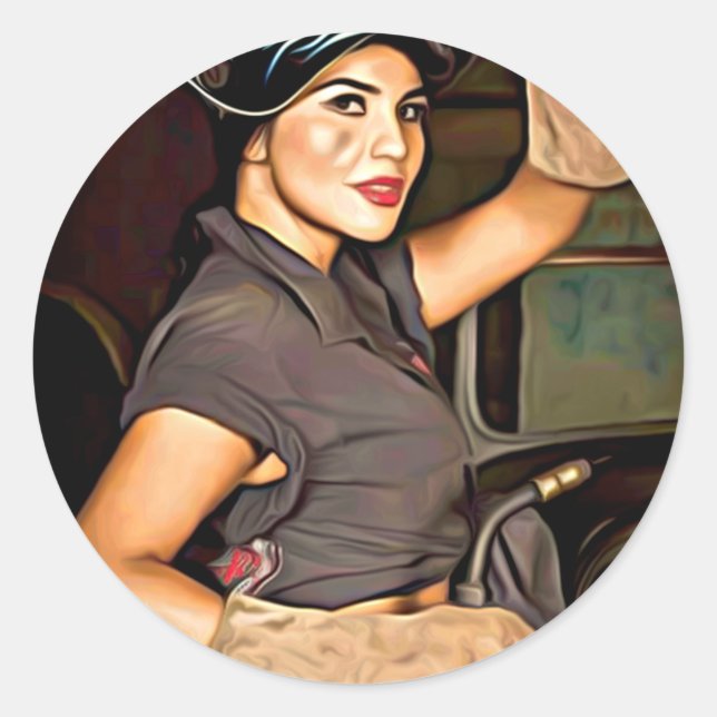 Sticker Rond Rosa-le-soudeur (Devant)