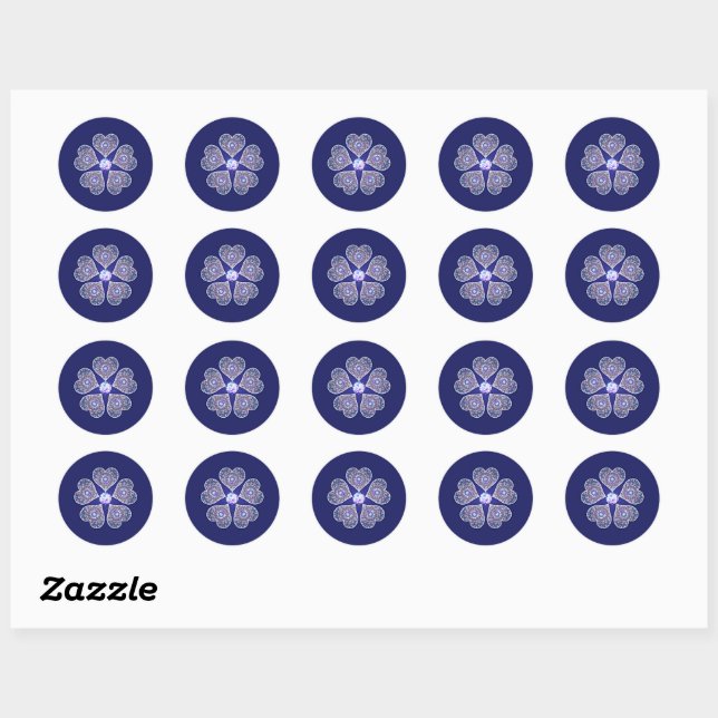 Sticker Rond Rosace bleu ou rouge pour bébé&enfant (Feuille)