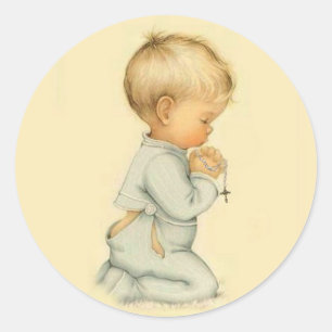 Sticker Rond Rosaire vintage Little Boy