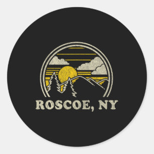 Sticker Rond Roscoe New York Ny T Shirt Vintage Randonnée Monta