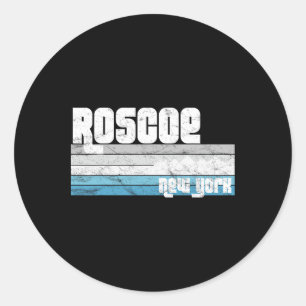 Sticker Rond Roscoe New York Ny Vacances Rétro Ski Randonnée Sn