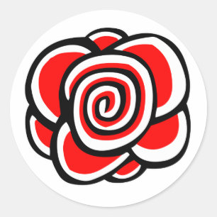 Sticker Rond Rose