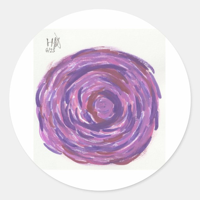 Sticker Rond Rose (Devant)