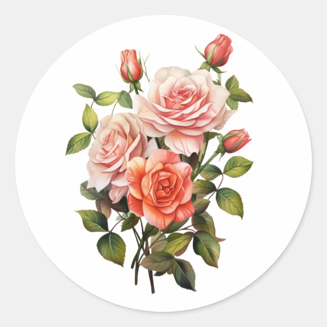 STICKER ROND ROSE (Devant)