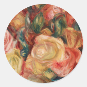 Sticker Rond Rose (1912) par Pierre-Auguste Renoir Art nouveau