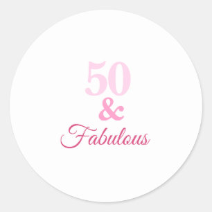 Sticker rond rose 50 et fabuleux classique
