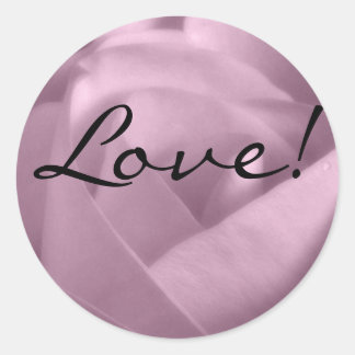 Sticker Rond Rose, Amour !