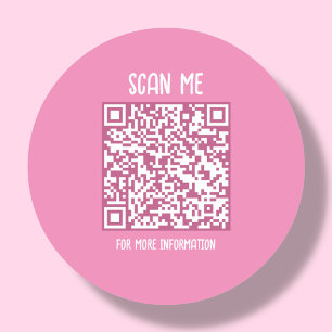 Sticker Rond Rose Analyse de code QR professionnel