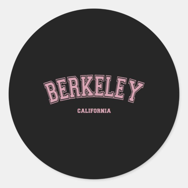 Sticker Rond Rose Berkeley Californie Ca Style Université Sur B (Devant)
