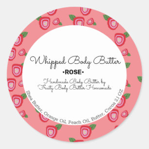 Sticker Rond Rose Beurre Bain marque emballage