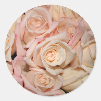 Sticker Rond rose blanche et rose