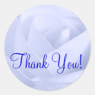 Sticker Rond Rose bleu clair, Merci !