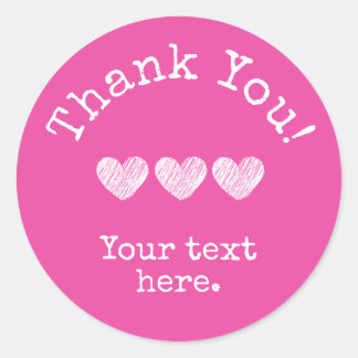 Sticker Rond Rose Chaud Simple Ajouter Votre Texte Et Votre Coe