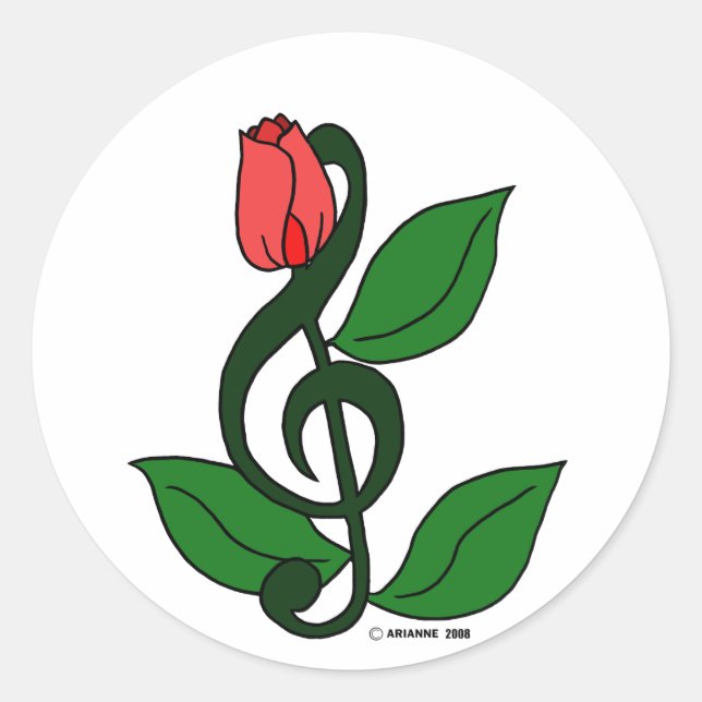 Sticker Rond Rose Clef (Devant)