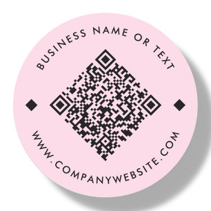 Sticker Rond Rose Code QR personnalisé professionnel