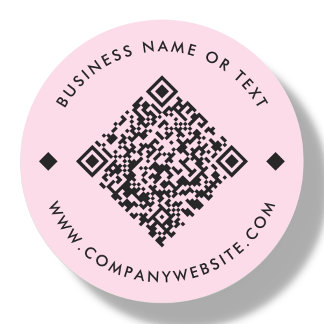 Sticker Rond Rose | Code QR personnalisé professionnel