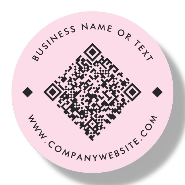 Sticker Rond Rose | Code QR personnalisé professionnel (Créateur téléchargé)