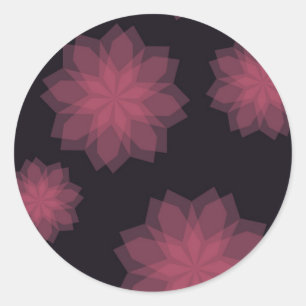Sticker Rond Rose, cool, tendance, abstraction de fleurs modern