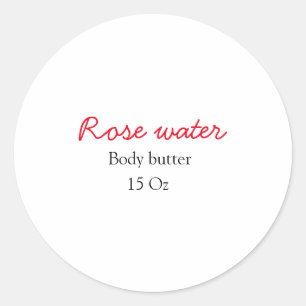 Sticker Rond Rose corps beurre ajouter votre nom de texte poids