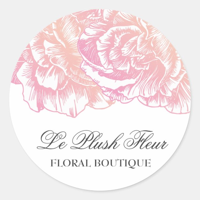 Sticker Rond Rose crémeux de 311 Le Plush Fleur (Devant)