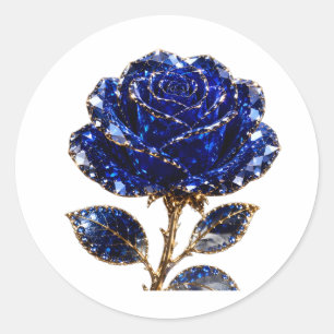 Sticker Rond Rose Cristal Or Bleu Royal