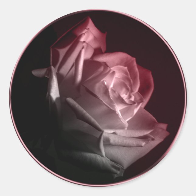Sticker Rond Rose dans la Faire-part de mariage en fleur Envelo (Devant)