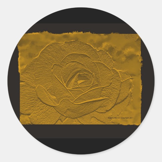 Sticker Rond Rose d'apparence Gold Emboss (Devant)