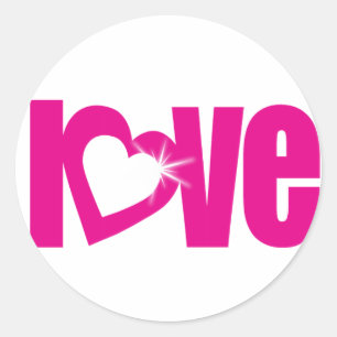 Sticker Rond Rose d'autocollant d'amour